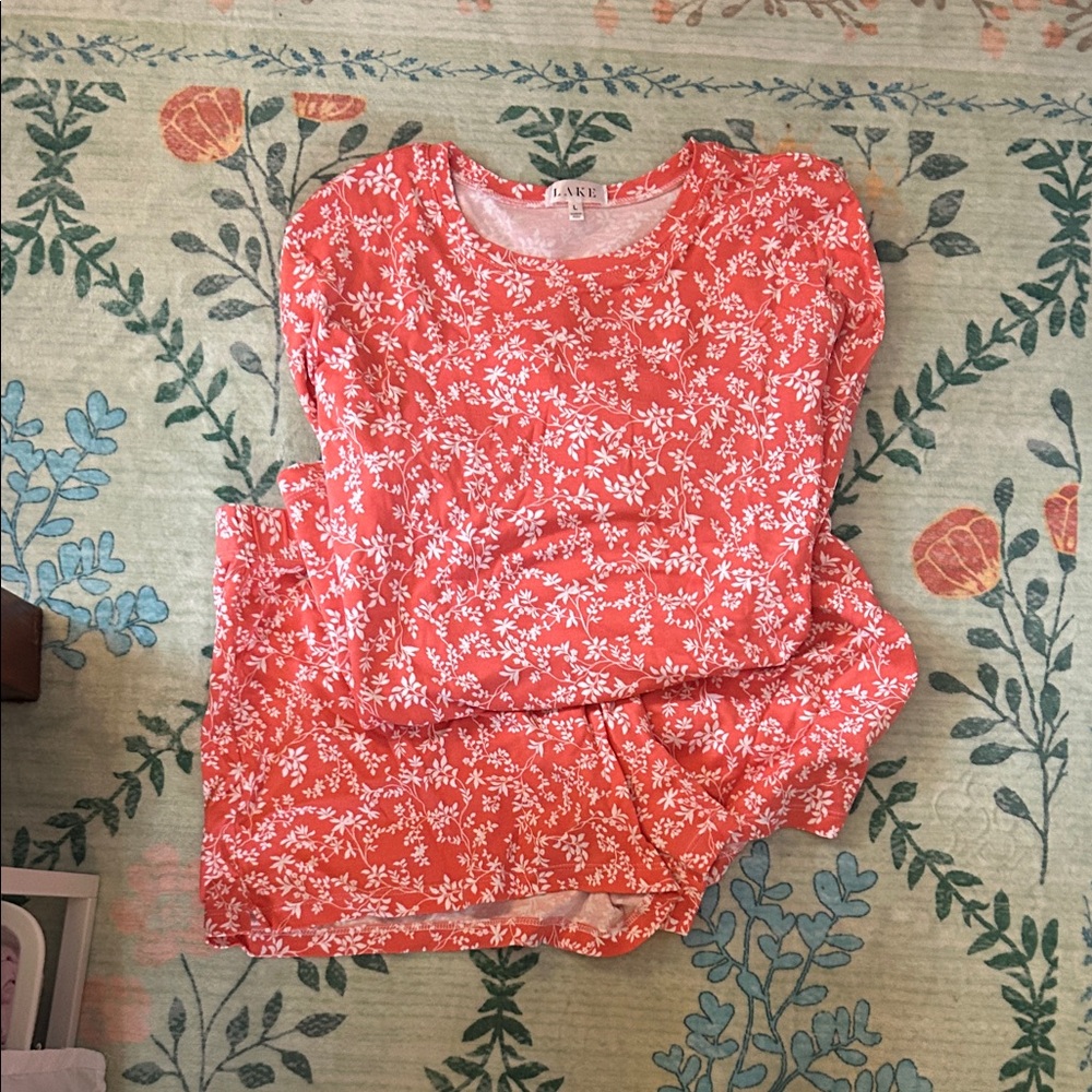 LAKE pj set!!! Pima long shorts set! Long sleeve top with shorts Size M NWT